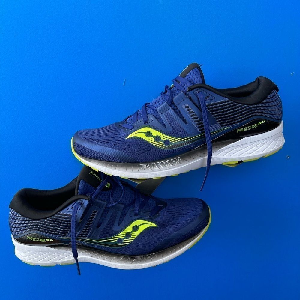Saucony Mens Ride ISO S20444-4 Blue Running Shoes Lace Up Low Top Size 12.5D.